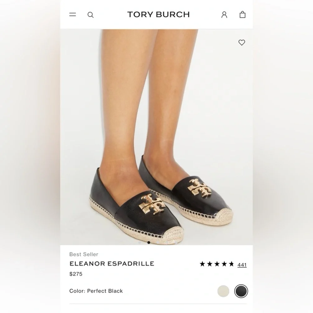 NWOT Tory Burch Teal Espadrille Flats with Logo